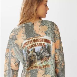 Urban Outfitters Northwestern Wolves Camo Long Sleeve